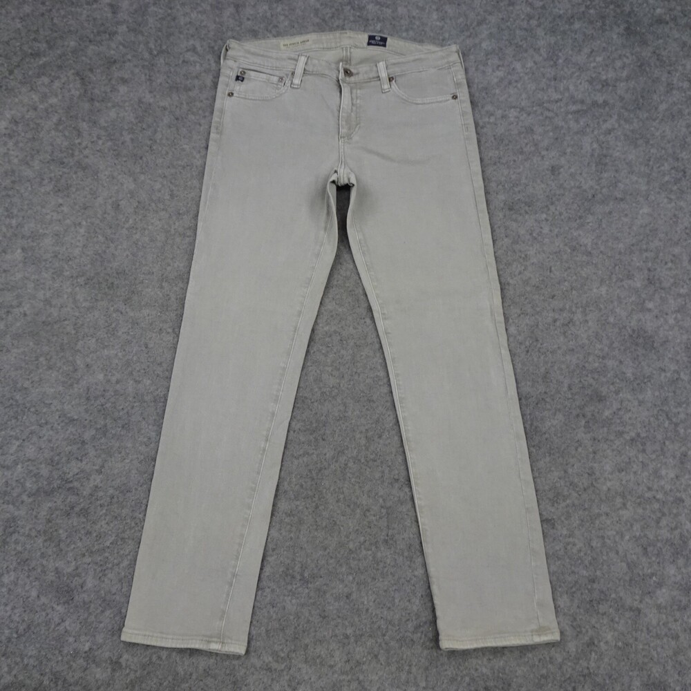 AG Adriano Goldschmied Jeans Womens 28R Beige Stevie Denim Slim Straight Pants